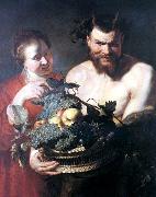 Peter Paul Rubens Faun and a young woman oil painting on canvas